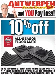 All Weather Floor Mats! at Antwerpen Nissan Security Service in Baltimore, MD