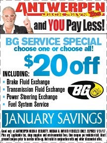 BG Specials! Don\'t Forget to Flush! at Antwerpen Nissan Security Service in Baltimore, MD